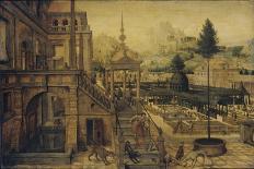Palace Court, Detail from Fantastic Architectural View with Figures, 1568-Hans Vredeman de Vries-Giclee Print