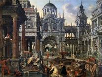 Palace Court, Detail from Fantastic Architectural View with Figures, 1568-Hans Vredeman de Vries-Framed Giclee Print