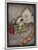 Hansel and Gretel Follow the Path up to the Witches House-Jennie Harbour-Mounted Art Print