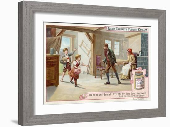 Hansel and Gretel: Hansel and Gretel Return Home after Escaping from the Witch-null-Framed Giclee Print