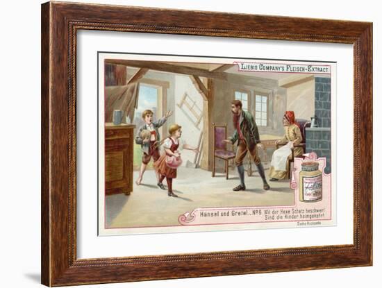 Hansel and Gretel: Hansel and Gretel Return Home after Escaping from the Witch-null-Framed Giclee Print