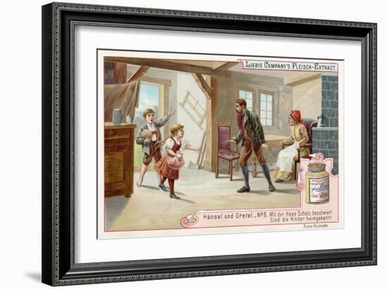 Hansel and Gretel: Hansel and Gretel Return Home after Escaping from the Witch-null-Framed Giclee Print