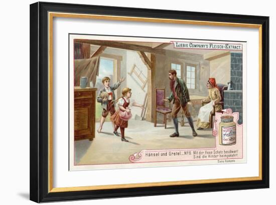 Hansel and Gretel: Hansel and Gretel Return Home after Escaping from the Witch-null-Framed Giclee Print