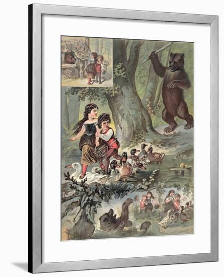 Hansel and Gretel in the Forest, c.1880-Carl Offterdinger-Framed Giclee Print