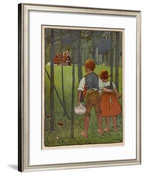 Hansel and Gretel See a Pretty Cottage in the Distance and Think They Might Shelter There-Willy Planck-Framed Giclee Print