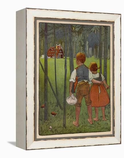 Hansel and Gretel See a Pretty Cottage in the Distance and Think They Might Shelter There-Willy Planck-Framed Stretched Canvas