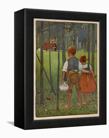 Hansel and Gretel See a Pretty Cottage in the Distance and Think They Might Shelter There-Willy Planck-Framed Stretched Canvas