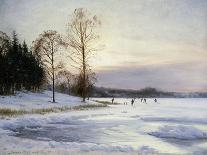 Skaters on a Frozen Pond-Hansen Sigvard-Mounted Giclee Print