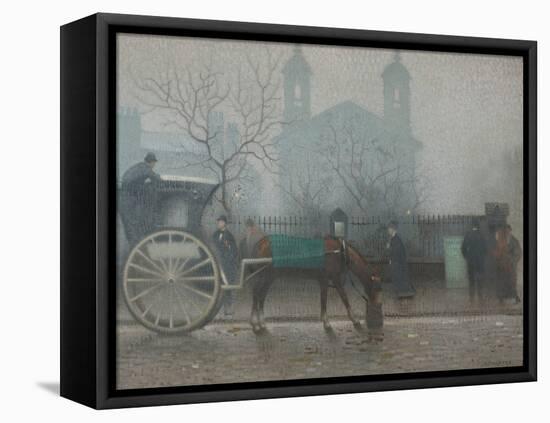 Hansom Cab at All Saints, 1910 (Oil on Canvas)-Adolphe Valette-Framed Premier Image Canvas