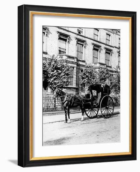 Hansom Cab (B/W Photo)-English Photographer-Framed Giclee Print