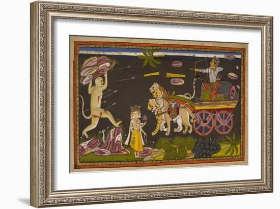 Hanuman Fighting-null-Framed Giclee Print