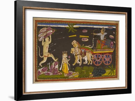 Hanuman Fighting-null-Framed Giclee Print