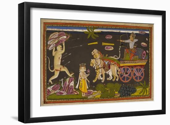 Hanuman Fighting-null-Framed Giclee Print