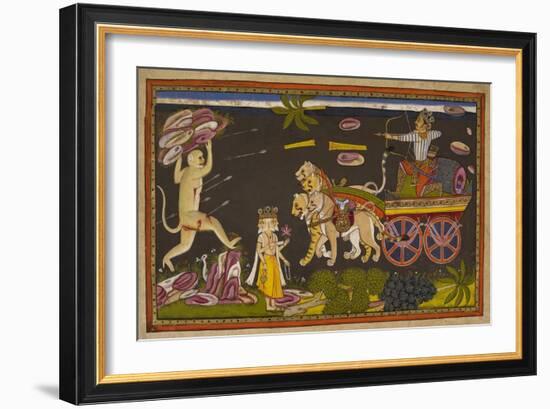 Hanuman Fighting-null-Framed Giclee Print