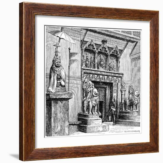 Hanuman Gate of the Royal Palace, Kathmandu, Nepal, 1895-C Goutzwiller-Framed Giclee Print