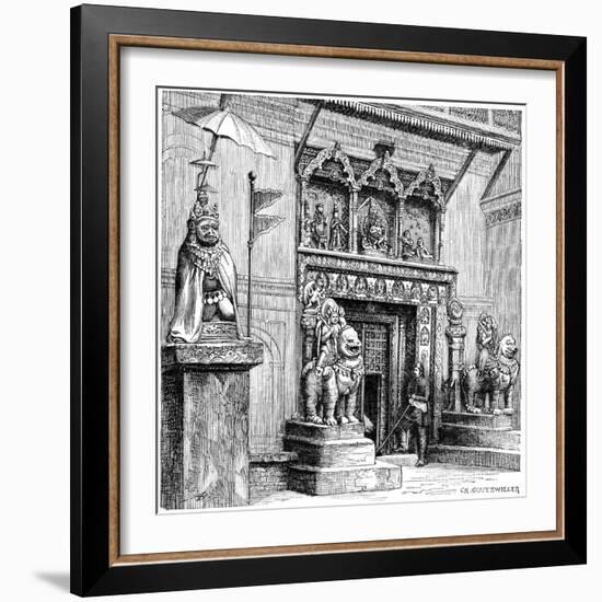 Hanuman Gate of the Royal Palace, Kathmandu, Nepal, 1895-C Goutzwiller-Framed Giclee Print