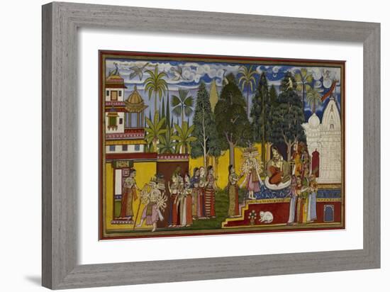 Hanuman in the Ashoka Grove-null-Framed Giclee Print