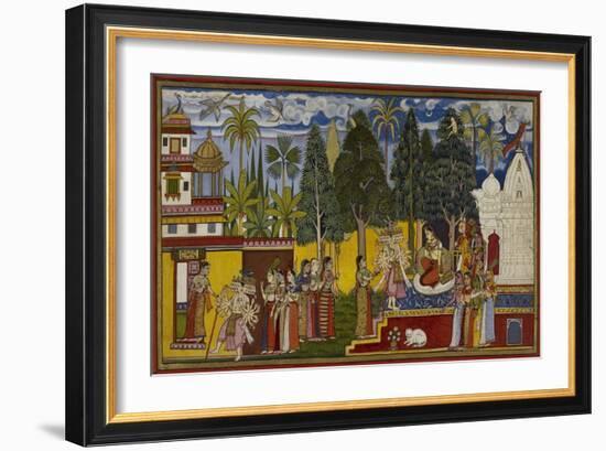 Hanuman in the Ashoka Grove-null-Framed Giclee Print