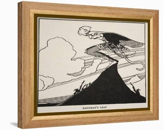 Hanuman's Leap, Illustration from 'The Book of Myths', 1925-null-Framed Premier Image Canvas