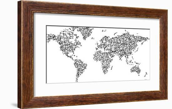 Hànzì Kanji World Map -Charlotte Bassin-Framed Giclee Print