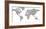 Hànzì Kanji World Map -Charlotte Bassin-Framed Giclee Print