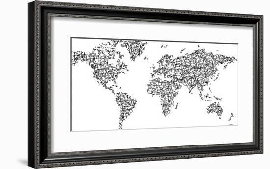 Hànzì Kanji World Map -Charlotte Bassin-Framed Giclee Print