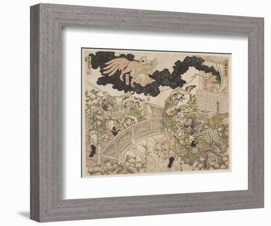 Hanzokuy-O Kiubi No Kitsune, 1806 (Woodblock Print)-Katsushika Hokusai-Framed Giclee Print