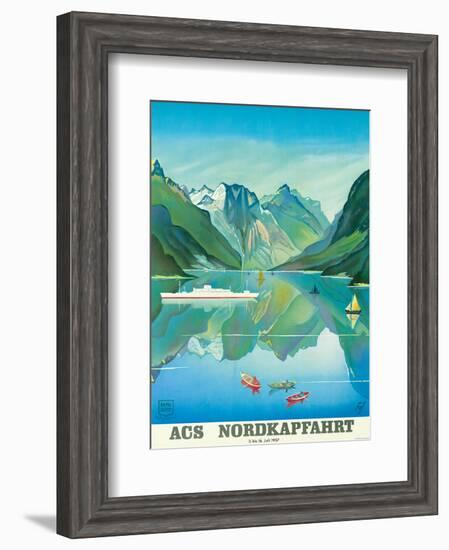 HAPAG Cruise Line: Nordkapfahrt - North Cape and Norwegian Fjords, c.1957-null-Framed Art Print