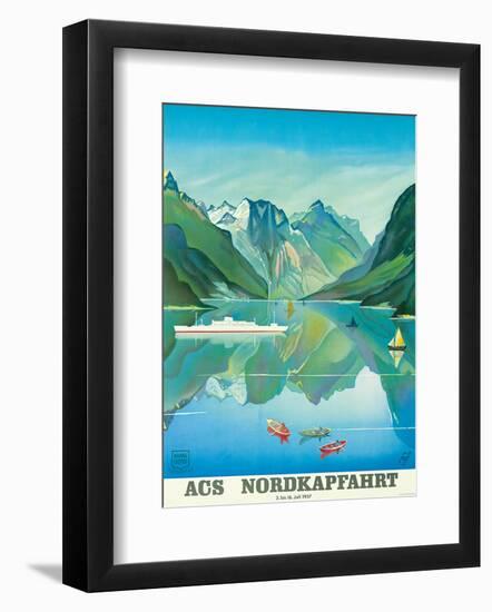 HAPAG Cruise Line: Nordkapfahrt - North Cape and Norwegian Fjords, c.1957-null-Framed Art Print