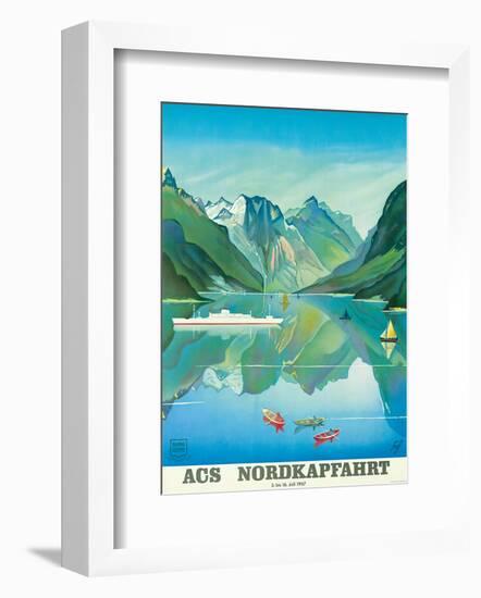 HAPAG Cruise Line: Nordkapfahrt - North Cape and Norwegian Fjords, c.1957-null-Framed Art Print