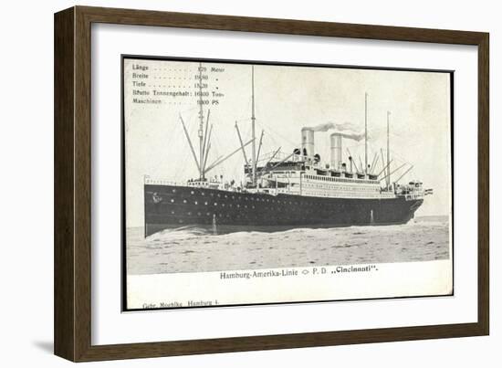 Hapag, Dampfschiff Cincinnati, Transantlantik-null-Framed Giclee Print