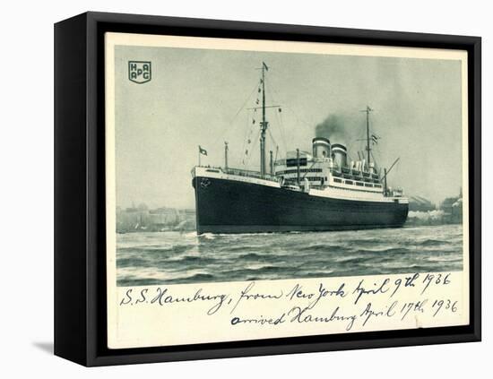 Hapag, S.S. Hamburg, New York, 1936, Dampfschiff-null-Framed Premier Image Canvas