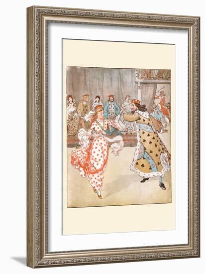 Happily the King Danced with the Queen of Hearts-Randolph Caldecott-Framed Art Print