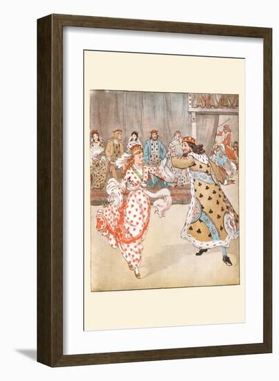 Happily the King Danced with the Queen of Hearts-Randolph Caldecott-Framed Art Print