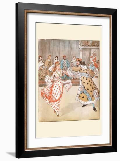 Happily the King Danced with the Queen of Hearts-Randolph Caldecott-Framed Art Print