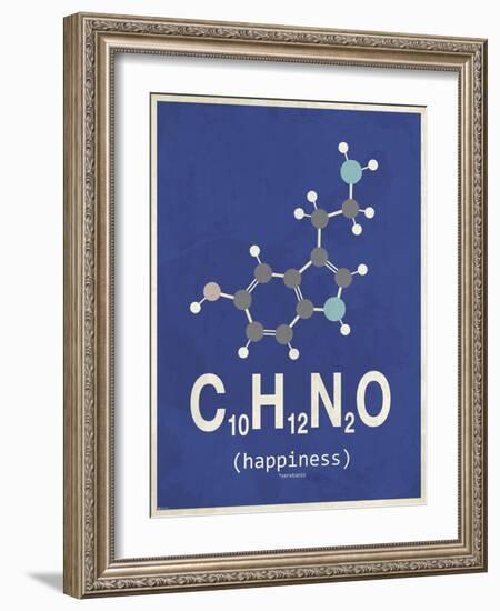 Happiness - Dark Blue-TypeLike-Framed Art Print