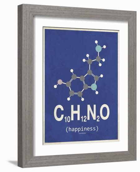 Happiness - Dark Blue-TypeLike-Framed Art Print