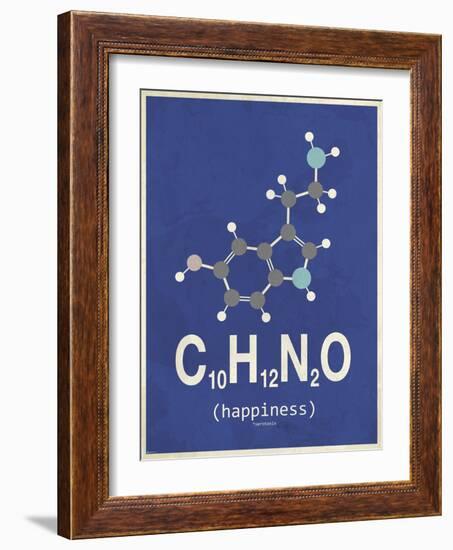 Happiness - Dark Blue-TypeLike-Framed Art Print