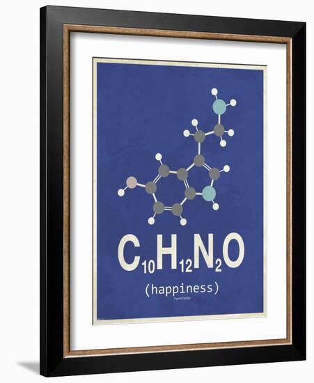 Happiness - Dark Blue-TypeLike-Framed Art Print