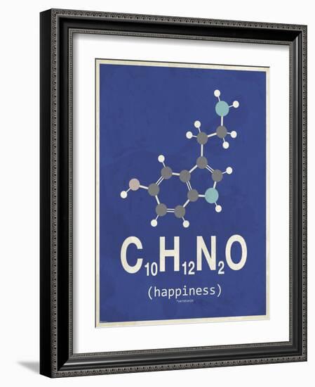 Happiness - Dark Blue-TypeLike-Framed Art Print