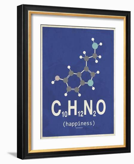 Happiness - Dark Blue-TypeLike-Framed Art Print