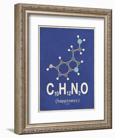 Happiness - Dark Blue-TypeLike-Framed Premium Giclee Print