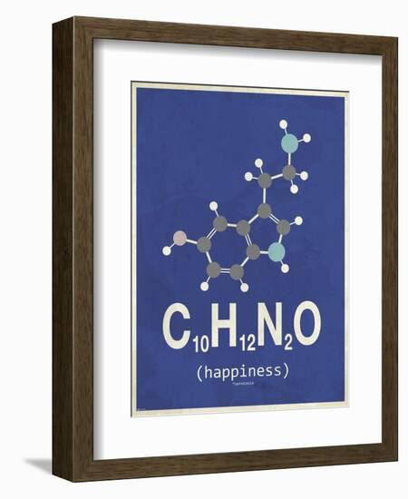 Happiness - Dark Blue-TypeLike-Framed Premium Giclee Print