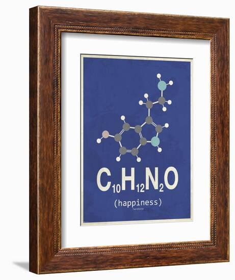 Happiness - Dark Blue-TypeLike-Framed Premium Giclee Print