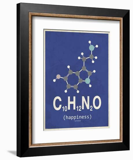 Happiness - Dark Blue-TypeLike-Framed Premium Giclee Print