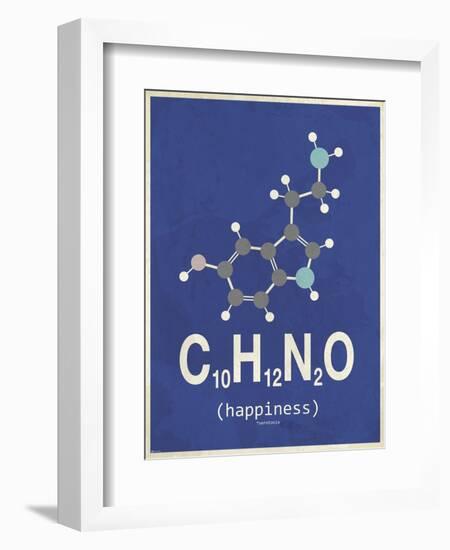 Happiness - Dark Blue-TypeLike-Framed Premium Giclee Print