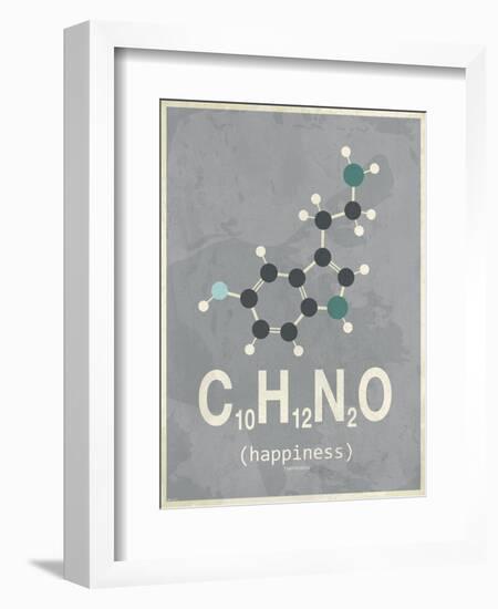 Happiness - Dark Grey-TypeLike-Framed Art Print