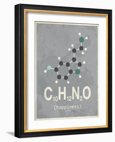 Happiness - Dark Grey-TypeLike-Framed Art Print