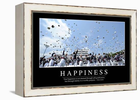 Happiness: Inspirational Quote and Motivational Poster-null-Framed Premier Image Canvas