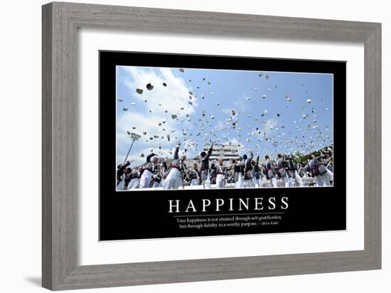 Happiness: Inspirational Quote and Motivational Poster-null-Framed Photographic Print